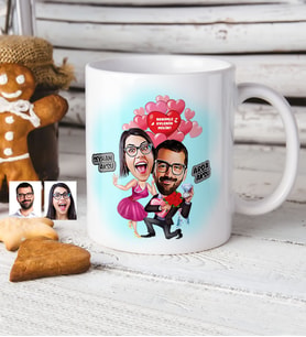 BK Gift Kişiye Özel Evlilik Teklifi Karikatür Beyaz Kupa Bardak  1