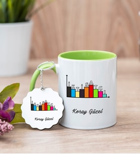 İktisatçı Yeşil Kupa Bardak Ve Anahtarlık Set
