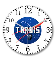 Doctor Who Tardis Nasa Logo Duvar Saati Bombeli Gercek Cam