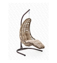 Capri Swing Bodrum Tekli Rattan Bahçe Salıncağı  Balkon Salıncağı (Kahverengi Açık)