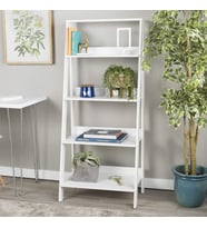 Dfn Wood Mdf Beyaz 4 Katlı Merdiven Raf Kitaplık Raf Çiçeklik Raf