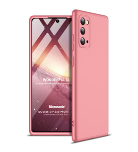 Microsonic Samsung Galaxy Note 20 Kılıf Double Dip 360 Protective Rose Gold
