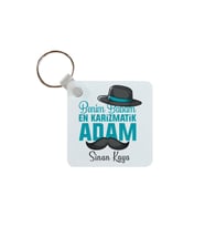Benim Babam En Karizmatik Adam Anahtarlık (Beyaz)