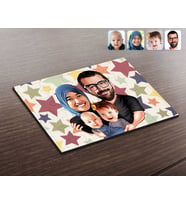 BK Gift Kişiye Özel Tesettürlü Aile Karikatürlü Ahşap Puzzle-4
