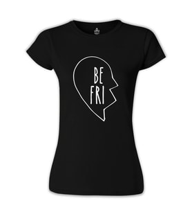 Best Friends Kalp 1/2 - 1 Siyah Bayan Tshirt