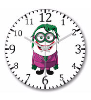 Joker  Minion Duvar Saati Bombeli Gercek Cam