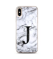 Iphone Xs Beyaz Mermer Harf Tasarımlı Telefon Kılıfı J-Harfi 