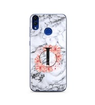 Mermer Çiçekli Harf Tasarım Süper Şeffaf Silikon Telefon Kılıfı Huawei Honor 8C 