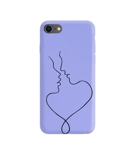 Iphone 7 Çizgi Tasarımlı Mor Lansman Telefon Kılıfı