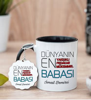Dünyanın En İyi Babası Siyah Kupa Ve Anahtarlık Set