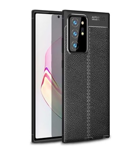 Galaxy Note 20 Ultra Kılıf Zore Niss Deri Desenli Silikon Kılıf (Siyah)