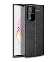 Galaxy Note 20 Ultra Kılıf Zore Niss Deri Desenli Silikon Kılıf (Siyah)