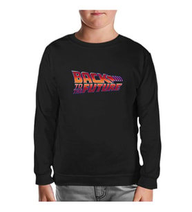 Back to the Future - Logo Siyah Çocuk Sweatshirt