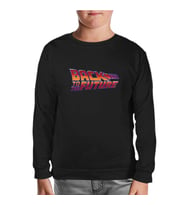 Back to the Future - Logo Siyah Çocuk Sweatshirt