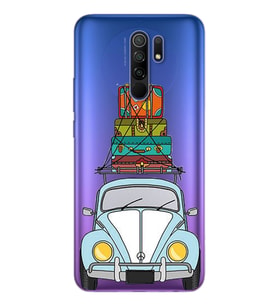 Tatil Araba Tasarımlı Süper Şeffaf Silikon Telefon Kılıfı Xiomai Redmi 9