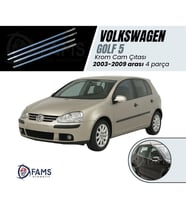 VW Golf 5 Krom Cam Çıtası 4 prç. 2003-2009 P. Çelik