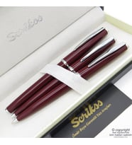 Scrikss 33 3'lü Set Bordo  Dolma Kalem + Tükenmez Kalem + Versatil Kalem Set  Scrikss Kalem  İsme Özel Kalem  Hediyelik Kalem
