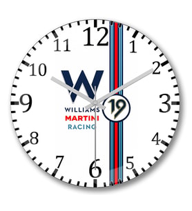 Williams Martini Racing Formula 1 Duvar Saati Bombeli Gercek Cam