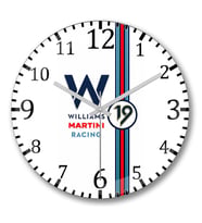Williams Martini Racing Formula 1 Duvar Saati Bombeli Gercek Cam