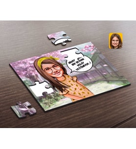 BK Gift Kişiye Özel Kız Çocuk Kolay Yetişmiyor Karikatürlü Ahşap Puzzle-2