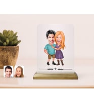 BK Gift Kişiye Özel Sevgililer Karikatürlü Çerçeve-80 (Beyaz)