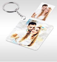 BK Gift Kişiye Özel Suluboya Fotoğraf Baskılı Anahtarlık