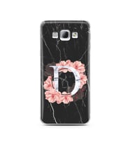 Mermer Çiçekli Harf Tasarım Süper Şeffaf Silikon Telefon Kılıfı Samsung A8 (2015