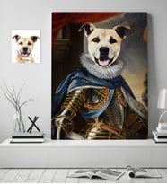 BK Gift Kişiye Özel Evcil Dost Orta Çağ Kralı Köpek Pet Kanvas Tablo (50x70cm.) 1
