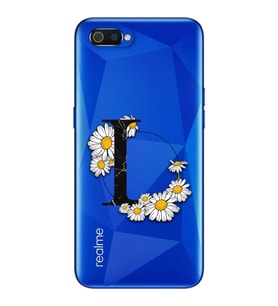 Papatya Harf Tasarım Süper Şeffaf Silikon Telefon Kılıfı Oppo Realmi C2 L-Harfi