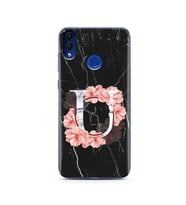 Mermer Çiçekli Harf Tasarım Süper Şeffaf Silikon Telefon Kılıfı Huawei Honor 8C 