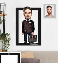 Kişiye Özel enler Siyah Önlük Karikatürlü 3D Ahşap Tablo 30x47 Bay-1