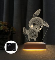 Pikachu Led Lamba Masa Lambası Çocuk Odası Gece Lambası (Sarı)