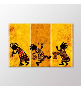 Arty Tablo Afrikalı Çalgıcı Tablo (Karışık)