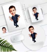 BK Gift Kişiye Özel Bay Polis Karikatürlü Defter Kalem Kupa Mouse Pad Seti-2 (Model 1)