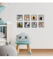 Fotoğraflı Mini Sök Tak Kare Çerçeveler 15'li Paket (Siyah - Beyaz)
