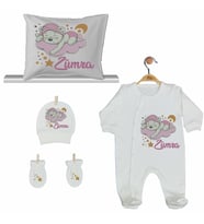 Pia Baby GL 2003 İsme Özel Ayıcıklı Yastık Tulum Set