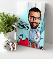 BK Gift Kişiye Özel Bay Doktor Karikatür Kanvas Tablo 30x50cm  5