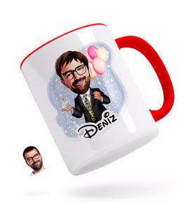 BK Gift Kişiye Özel Erkek Doğum Günü Karikatürlü Kırmızı Kupa Bardak-3