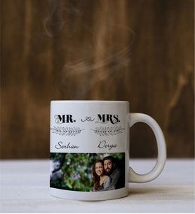 Kişiye Özel Fotoğraflı Mr. Mrs. Kupası