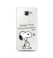 Snoopy Tasarımlı Süper Şeffaf Silikon Telefon Kılıfı Samsung A5 (2016)