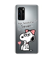 Snoopy Tasarımlı Süper Şeffaf Silikon Telefon Kılıfı Huawei P40 Pro