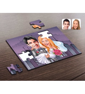 BK Gift Kişiye Özel Evleniyoruz Karikatürlü Ahşap Puzzle-7