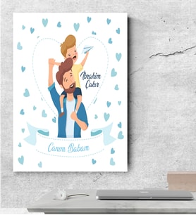BK Gift Kişiye Özel Babalar Günü Temalı Kanvas Tablo  50x70cm 14658