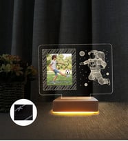 Doğum Günü Hediyesi Resimli Gece Lambası Fotoğraflı 3d Astronot (Sarı)