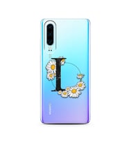 Papatya Harf Tasarım Süper Şeffaf Silikon Telefon Kılıfı Huawei P30   L-Harfi
