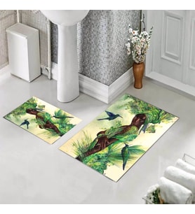 Banyo Halısı Ikili Klozet Takımı Kaymaz Tabanlı (60 xm x 100 cm + 40 cm x 60 cm) 