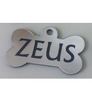 LAZER KAZIMA KÖPEK KÜNYESİ - ÖN VE ARKA YAZI - KEMİK MODELLİ (Gümüş)