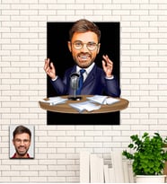 Kişiye Özel Spiker Hediyesi Karikatür Ahşap Tablo