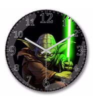 Yoda Duvar Saati Bombeli Gercek Cam