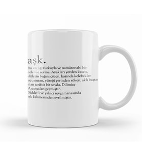 Aşk Kelime Kupa Bardak Porselen
